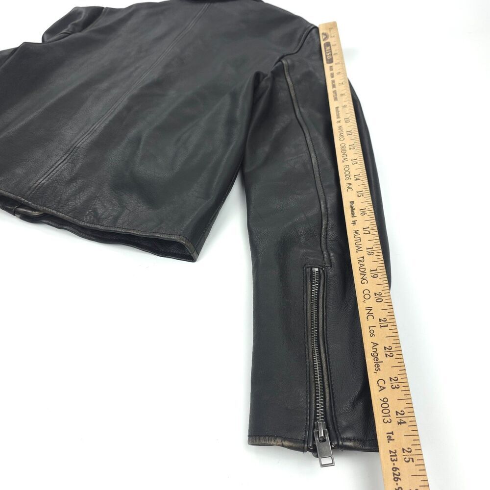 NEW Zara Genuine Leather Jacket Distressed Crop 90s Y2k Downtown Girl Clean Girl - Picture 7 of 13